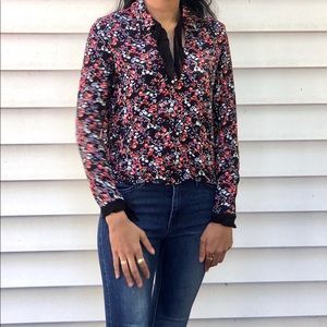 Zara Floral printed spring top - XS